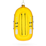 Glass Sunny Yellow Rubber Boat - Blown Glass Christmas Ornament in Yellow color
