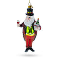 Sommelier Santa with Wine Glass Christmas Ornament in Red color Figurine