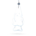 Enchanted Gnome Clear Glass Christmas Ornament in Clear color Figurine
