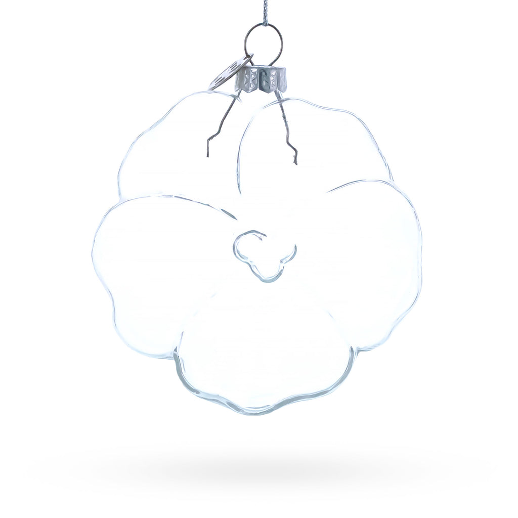 Flower-Shaped Clear Glass Christmas Ornament in Clear color Figurine