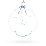 Flower-Shaped Clear Blown Glass Christmas Ornament in Clear color Round