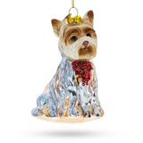 Glass Yorkshire Terrier - Blown Glass Christmas Ornament in Multi color