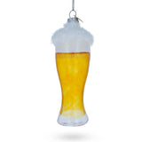 Frothy Pint of Ale - Blown Glass Christmas Ornament in Yellow color,  shape