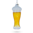 Frothy Pint of Ale - Blown Glass Christmas Ornament in Yellow color,  shape