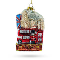 London Landmarks, United Kingdom Glass Christmas Ornament in Multi color Figurine
