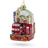 Iconic London Landmarks - Blown Glass Christmas Ornament in Multi color,  shape