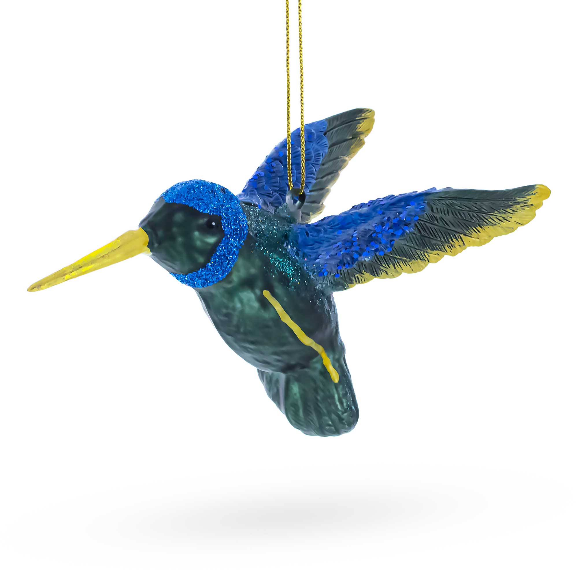 Hummingbird Glass Christmas Ornament in Green color Figurine