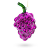 Luscious Purple Grapes Blown Glass Christmas Ornament in Pink color