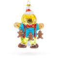 Jolly Gingerbread Man Glass Christmas Ornament in Multi color Figurine