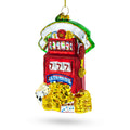 Lucky Slot Machine Jackpot Casino - Blown Glass Christmas Ornament in Multi color,  shape
