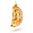 Glass Delicious Fried Pierogi Dumpling - Blown Glass Christmas Ornament in Gold color