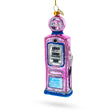 Vintage Retro Gas Pump Glass Christmas Ornament in Pink color
