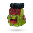Glass Adventurous Hiking Backpack - Blown Glass Christmas Ornament in Multi color