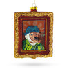 Glass Van Gogh Inspired Dog Portrait - Blown Glass Christmas Ornament in Multi color Square
