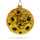 Chocolate Chip Cookie Blown Glass Christmas Ornament in Brown color Round