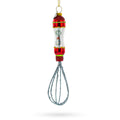 Culinary Whisk Glass Christmas Ornament in Multi color Figurine