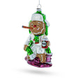 Gingerbread Party Relaxer Blown Glass Christmas Ornament in  color