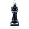 Glass Regal Chess Black Rook (Castle) Blown Glass Christmas Ornament in Black color