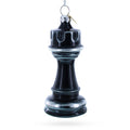 Black Rook (Castle) Chess Glass Christmas Ornament in Black color Figurine