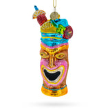 Glass Trendy Cocktail in Mask Cup - Blown Glass Christmas Ornament in Multi color