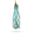 Nautical Sea Bottle with Sand - Blown Glass Christmas Ornament in Blue color,  shape