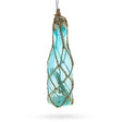 Glass Nautical Sea Bottle with Sand - Blown Glass Christmas Ornament in Blue color