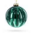 Vibrant Green Oblong - Blown Glass Christmas Ornament in Green color, Round shape