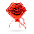 Sultry Red Lips Blown Glass Christmas Ornament in Red color