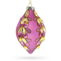 Radiant Pink Jeweled Glass Rhombus Finial Glass Christmas Ornament in Pink color Finial