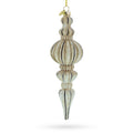 Vintage-Inspired Finial Glass Christmas Ornament in Beige color Finial