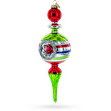 Vintage-Inspired Multicolored Finial - Handcrafted Blown Glass Christmas Ornament in Multi color,  shape