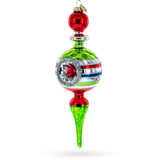 Vintage-Inspired Multicolored Finial Blown Glass Christmas Ornament in Multi color Finial