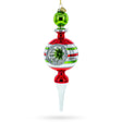 Vintage Multicolored Finial - Retro-Inspired Blown Glass Christmas Ornament in Multi color,  shape