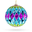 Glass Vibrantly Colored - Radiant Blown Glass Christmas Ornament in Blue color Round