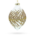 Glass Golden Glitters on Clear Glass - Radiant Blown Glass Christmas Ornament in Clear color Rhombus