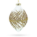 Golden Glitters on Clear Glass Radiant Glass Christmas Ornament in Clear color Finial