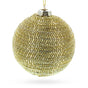Beaded Gold Glass Ball - Luxurious Blown Glass Christmas Ornament in Gold color, Round shape