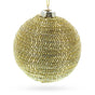 Beaded Gold Glass Ball -Blown Glass Christmas Ornament in Gold color Round