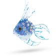 Beaded Blue Coral Reef Fish Blown Glass Christmas Ornament in Blue color