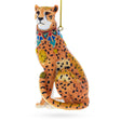 Jaguar Blown Glass Christmas Ornament 3.7 Inches in Gold color Figurine