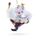 Regal Egg King Glass Christmas Ornament in White color Figurine