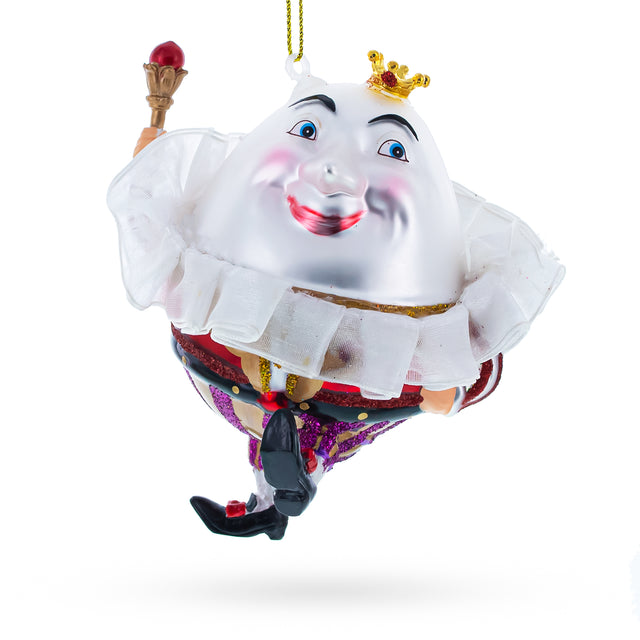 Regal Egg King Blown Glass Christmas Ornament in Multi color