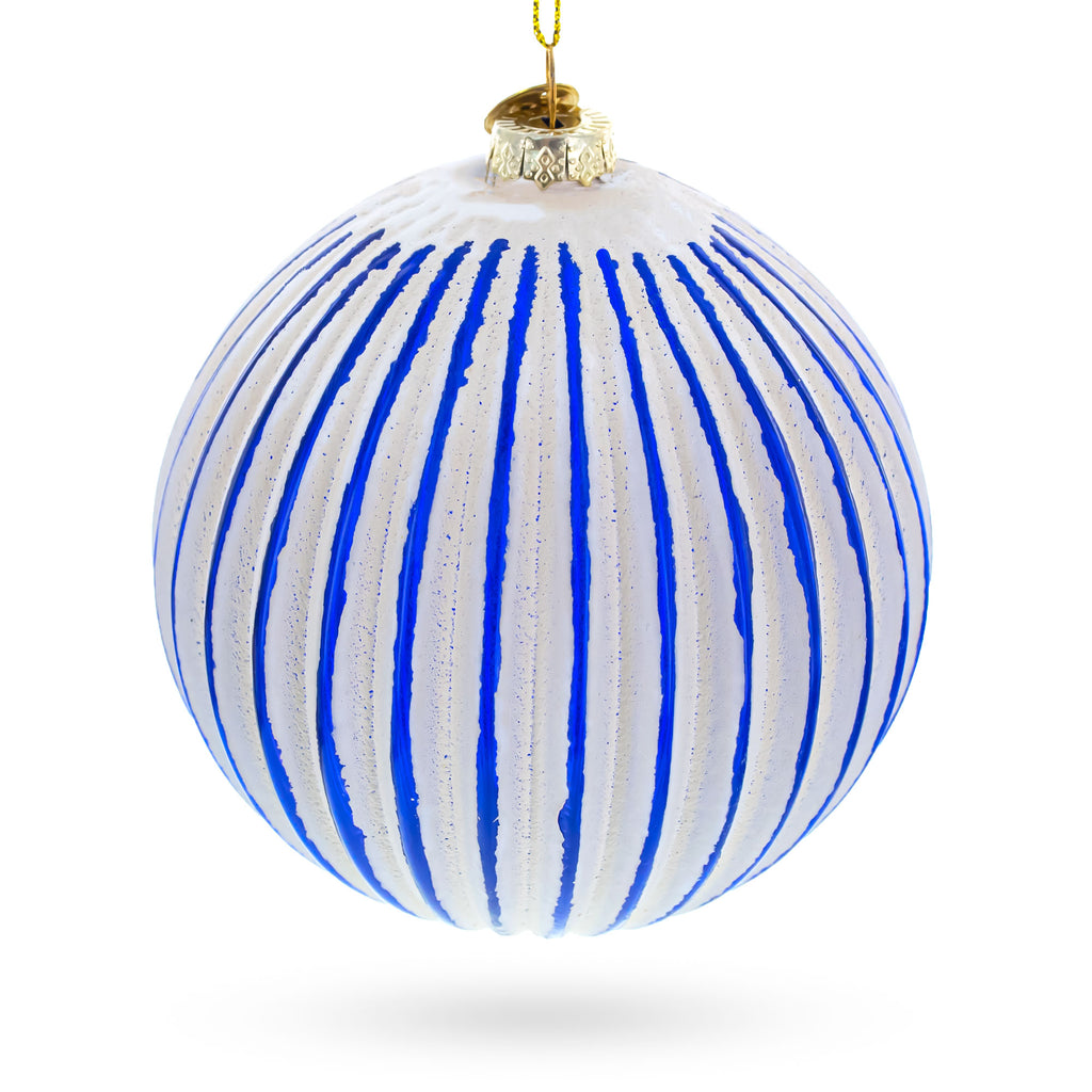 Jack in the Box Glass Christmas Ornament in Blue color Round