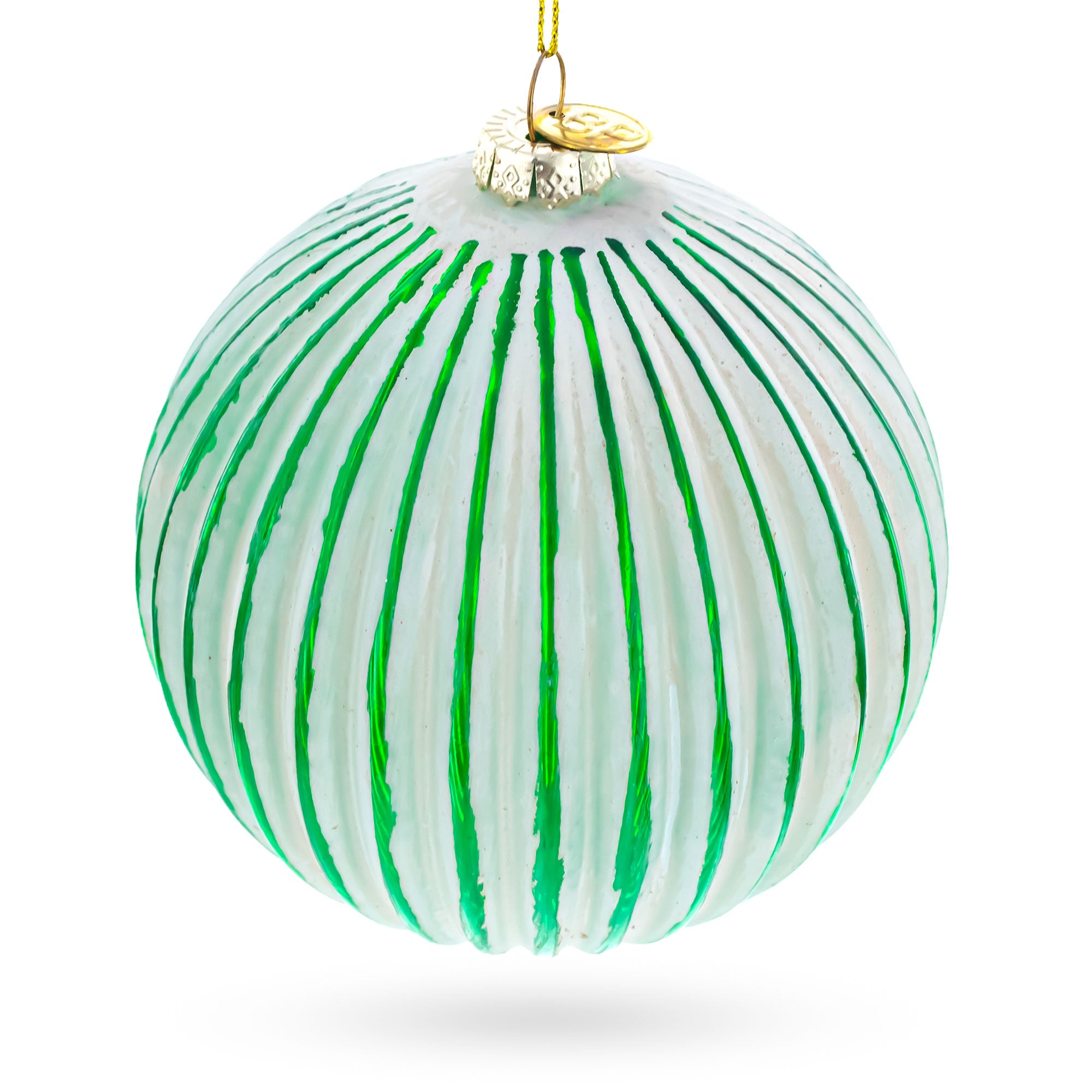 Pinyin Oil-paper Umbrella Glass Christmas Ornament in Green color Round