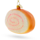 Cake Roll Blown Glass Christmas Ornament in Yellow color