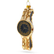 Glass Golden Watch Blown Glass Christmas Ornament in Gold color