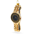 Golden Watch Glass Christmas Ornament in Gold color Figurine