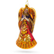 Praying Angel Blown Glass Christmas Ornament in Multi color,  shape
