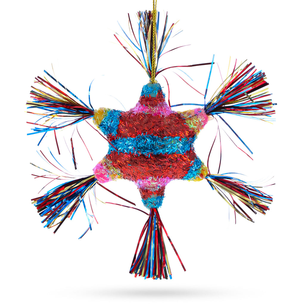 Pinata Star Blown Glass Christmas Ornament in Multi color Star