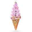 Pink Ice Cream Blown Glass Christmas Ornament in Pink color